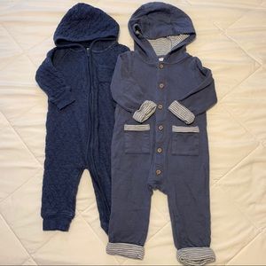 Set of two blue one piece outfits